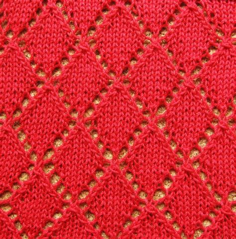 Lozenge Stitch Diamond Stitch Or Diamond Lace Stitch Knitting How
