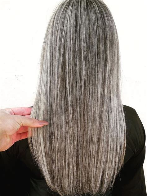 pin by chelin on grey grace blending gray hair long gray hair silver hair color