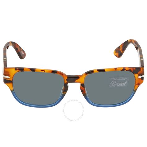 Persol Light Blue Rectangular Men S Sunglasses Po3245s 112056 52 8056597225328 Sunglasses