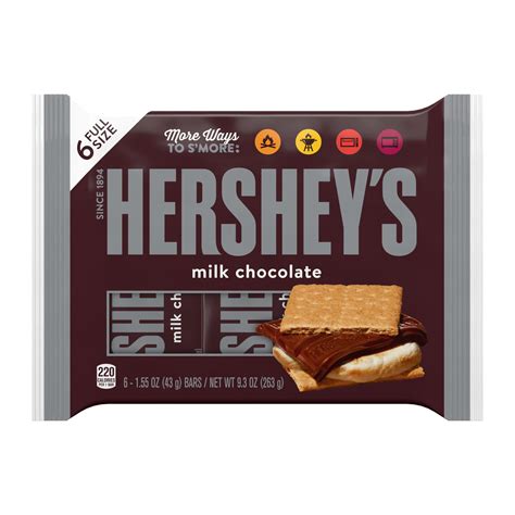 Hersheys Milk Chocolate Candy Individually Wrapped 155 Oz Bars 6