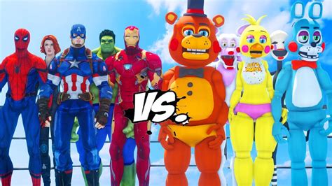 The Avengers Vs Five Nights At Freddys Epic Battle Youtube