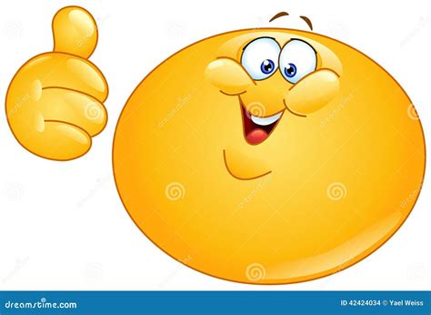 Fat Emoticon With Thumb Up Stock Vector Illustration Of Emoji 42424034