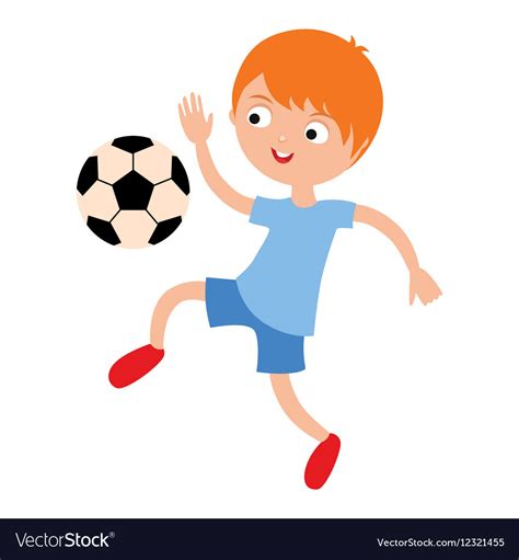 Young Child Boy Playing Football Royalty Free Vector Image