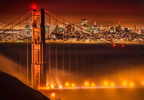 Fog Over Golden Gate Bridge San Francisco Golden Gate Bridge Urban