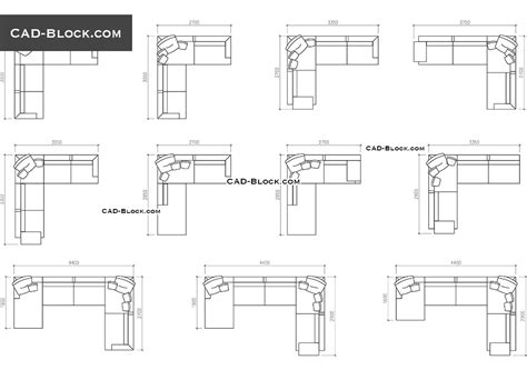 Sofas In Plan With Dimensions Cad Blocks Free Download Autocad Blocks