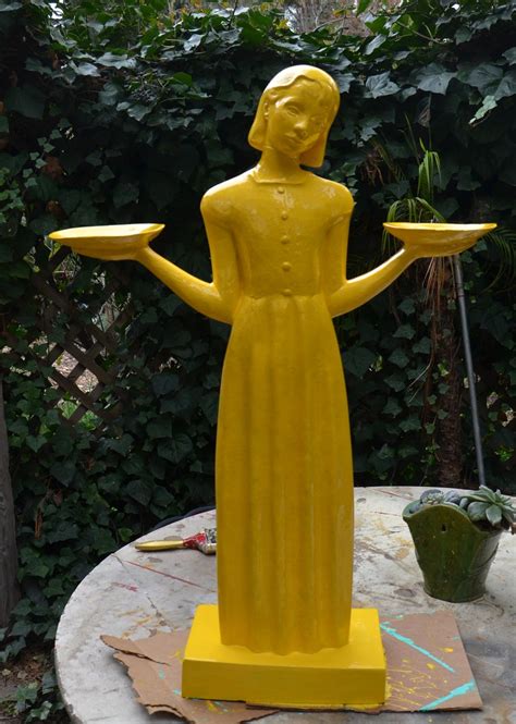 Large Resin Garden Statue In Beautiful Yellow Paint Collectors Weekly