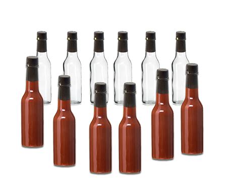 Premium Vials Clear 5 Oz Glass Woozy Hot Sauce Bottles
