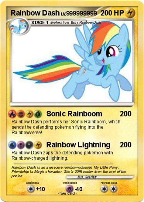Pokémon Rainbow Dash 638 638 Sonic Rainboom My Pokemon Card