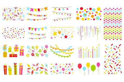 Premium Vector Party Elements Big Set Pennants Flags Garlands Candles