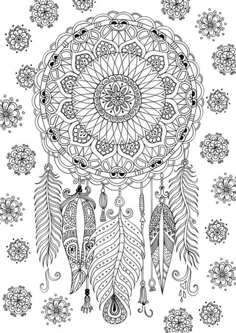 Dream Catcher Coloring Pages For Adults Zella Wiles