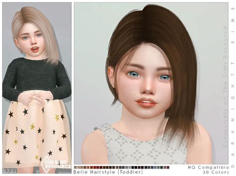Belle Hairstyle Toddler By Darknightt ~ The Sims Resource Sims 4 Hairs