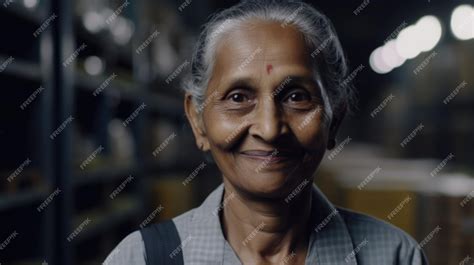 Premium Photo A Smiling Senior Indian Female Electronic Factory