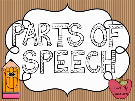 Thank You Parts Of Speech Freebie I Love My Classroom Parts Of