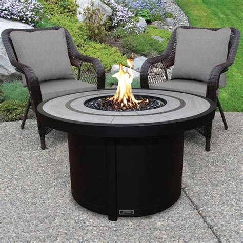 Sunbeam Round Ceramic Top Aluminum Propanenatural Gas Fire Table