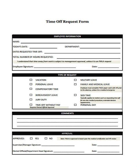 The list of all time off requests is. FREE 24+ Time Off Request Forms in PDF