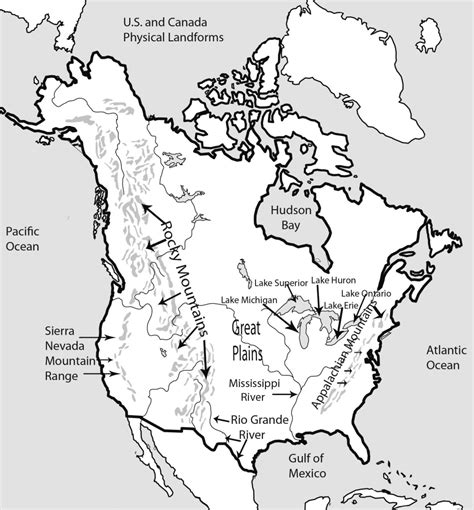 United States Canada Regional Map Mapsofnet Printable United States