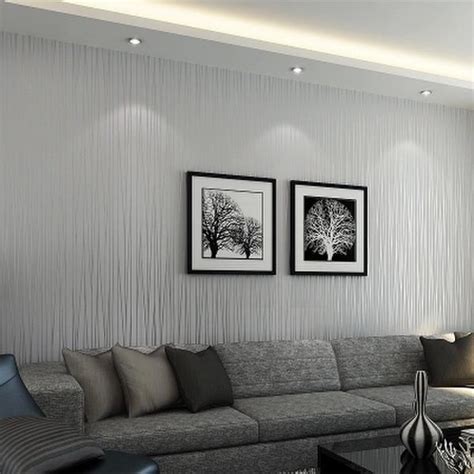 Modern Non Woven Wallpaper Bedroom Warm Living Room Color Stripes Plain Background Wallpaper