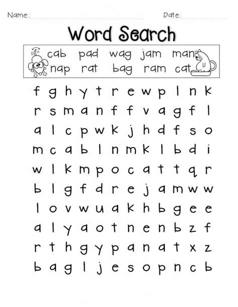 Easy Word Search F G H Worksheets 99worksheets