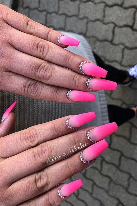 Get Noticed With Pink Neon Ombre Nails Get The Look