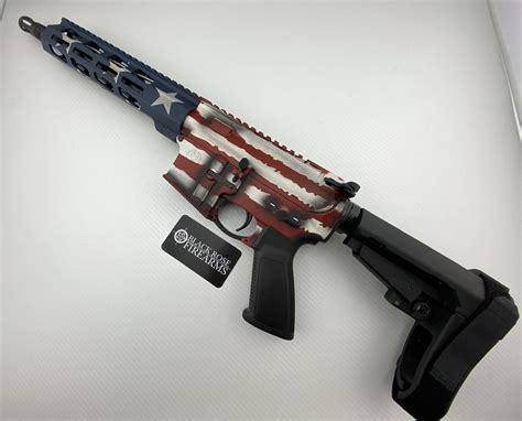 Black Rose Firearms Ruger Ar 556 “american Flag” Pistol Warmbrace