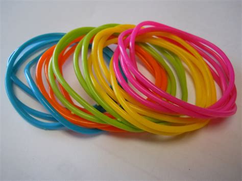 Neon Rubber Bracelets Set Of 20 Gummy Bracelets Jelly