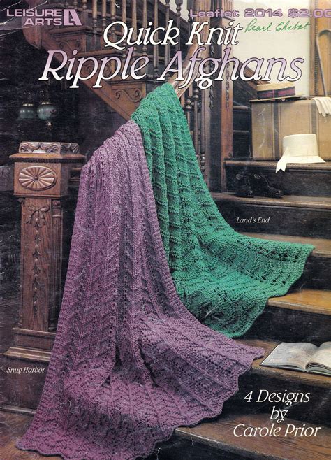 Quick Knit Ripple Afghans Leisure Arts 2014 4 Beautiful Etsy Canada