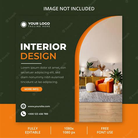 Premium Vector Interior Design Social Media Post Template