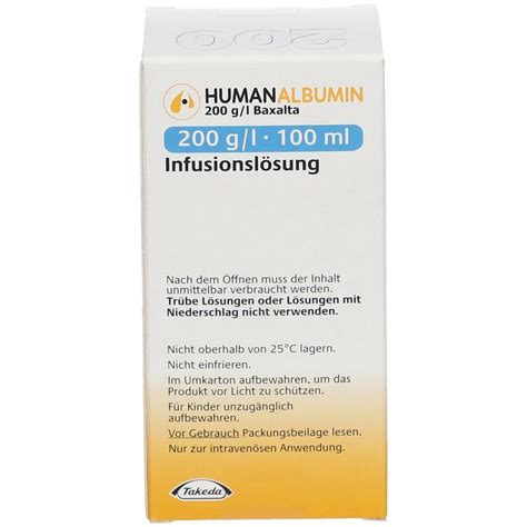 human® albumin 200 g l baxalta 100 ml mit dem e rezept kaufen shop apotheke