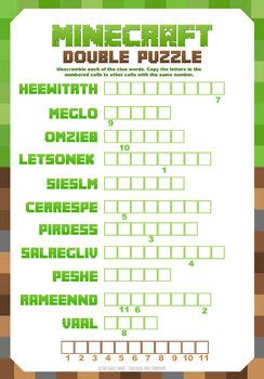 MINECRAFT WORD PUZZLES And MAZES ENGAGING AND FUN By The Quiet Mind