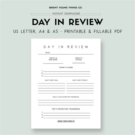 Daily Reflection Journal Printable Daily Reflection Etsy