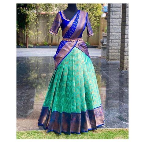 New Kanjivaram Silk Half Saree Lehenga Pure Zari Weaving South Etsy