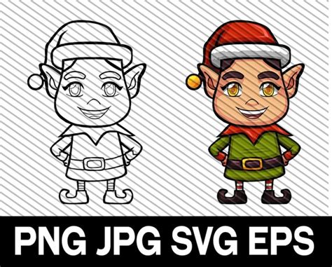 Elf Clipart Svg Dxf Cut File Elf Png Christmas Christmas Etsy Finland