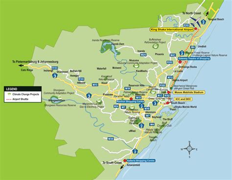 Durban Map Tourist Attractions
