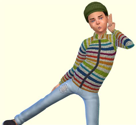Annetts Sims 4 Welt Knitted Jacket For Kids