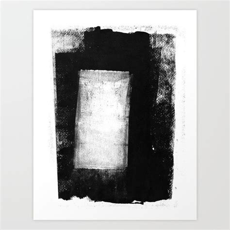 Buy White Rectangle Black And White Minimalist Abstract Painting Art