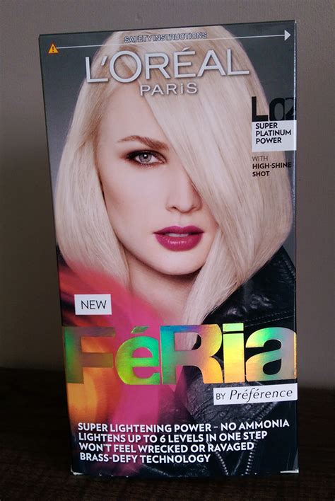 The power shimmer feria conditioner seals and smooths for lasting bold color that will turn heads L'Oreal Feria Colour Super Platinum L02 - 30SomethingMel