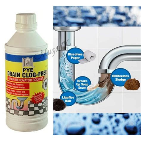 It is highly effective for removing clogs and maintaining free flow in sink traps and. PYE Drain Clog-free Renovator Solvent Clog Remover ...