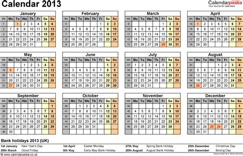 Calendar 2013 Uk 12 Printable Pdf Templates Free