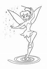 Tinkerbell Coloring Pages Disney Colouring sketch template