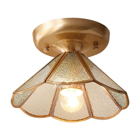 Flush ceiling light fixtures are a remarkably versatile type of fixture that is suitable for almost any interior space. Semi Flush Ceiling Lights Glass Brass Fixture Bathroom ...