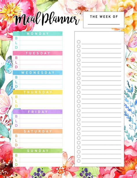 Printable Meal Planner Template Ladegrate