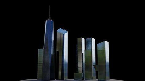 3d model world trade center pack all world trade center towers in nyc vr ar low poly