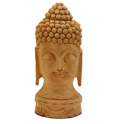 Rajwada Arts Handcrafted Wooden Buddha Sculpture Set Of 2 At Rs 799