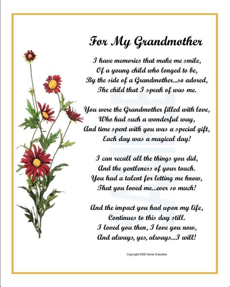 Poem For My Grandmother Digital Download Grandmother Grandma Poem Verse Print Grandmother