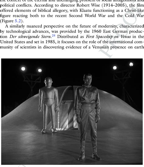 A Still From The Day The Earth Stood Still Depicting Klaatu And Gort Download Scientific