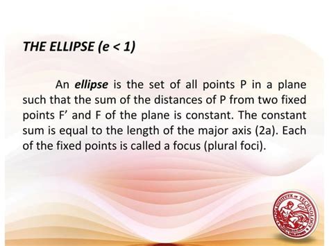 Lesson 9 Conic Sections Ellipse