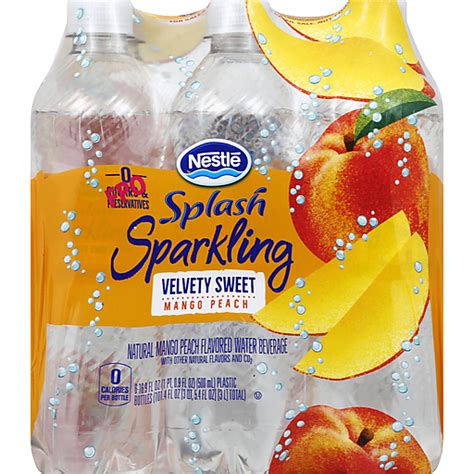 Nestle Splash Sparkling Water 6pk Peach Mango Water Foodtown