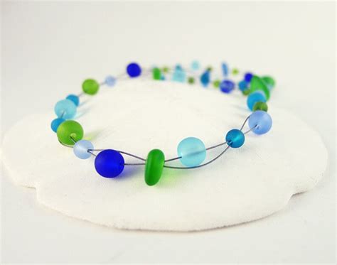 Blue And Green Sea Glass Necklace Green And Blue Sea Glass Etsy