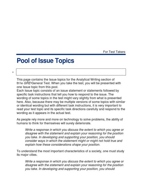 Pool Of Issue Topics Skip To Contentsskip To Navigationskip To