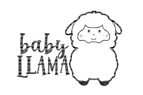 Baby Llama SVG File, SVG Files for Cameo and Cricut Design Space, Iron on Decal, Printable ...